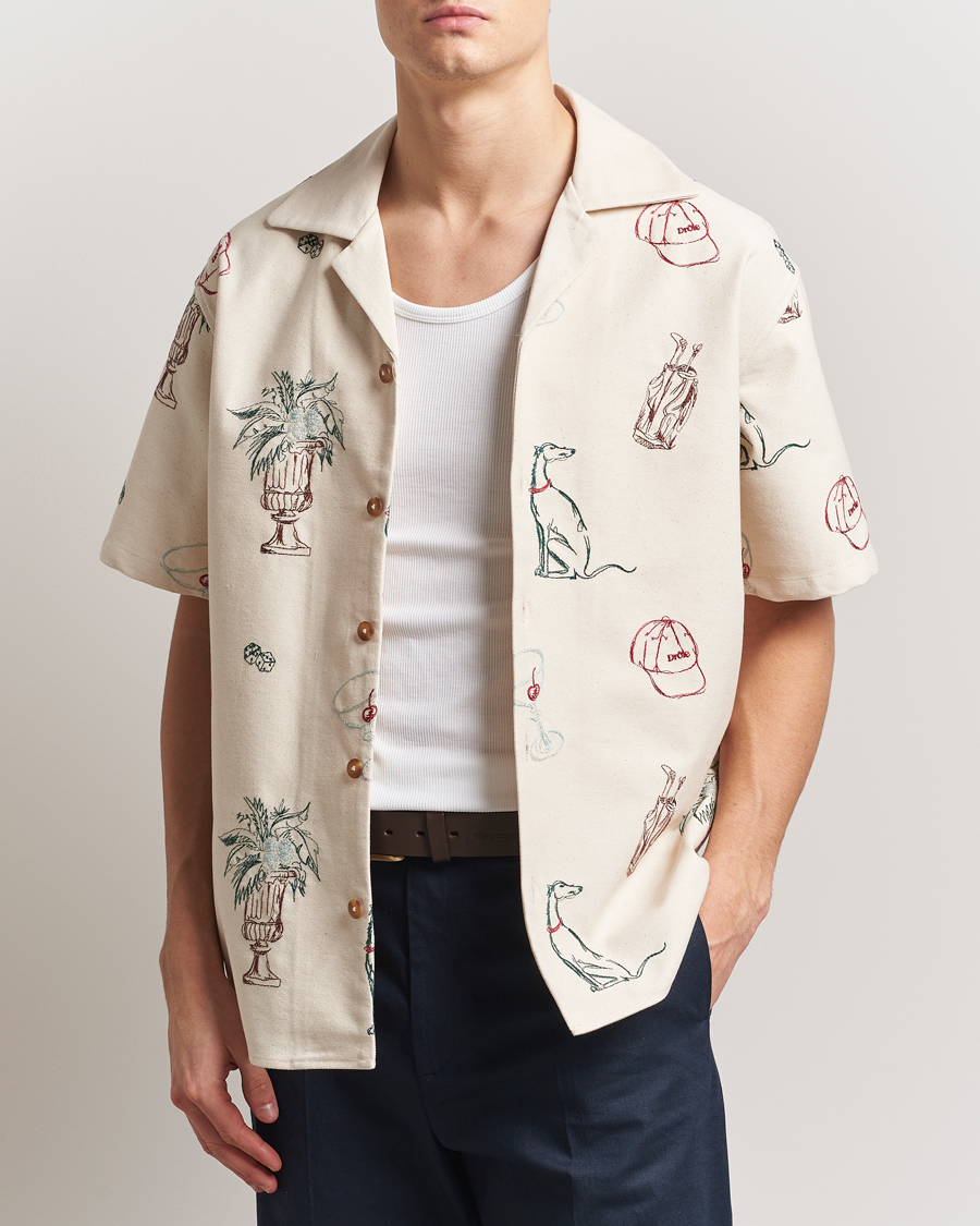 Heren | Overhemden | Drôle de Monsieur | Embroidered Country Club Shirt Ecru