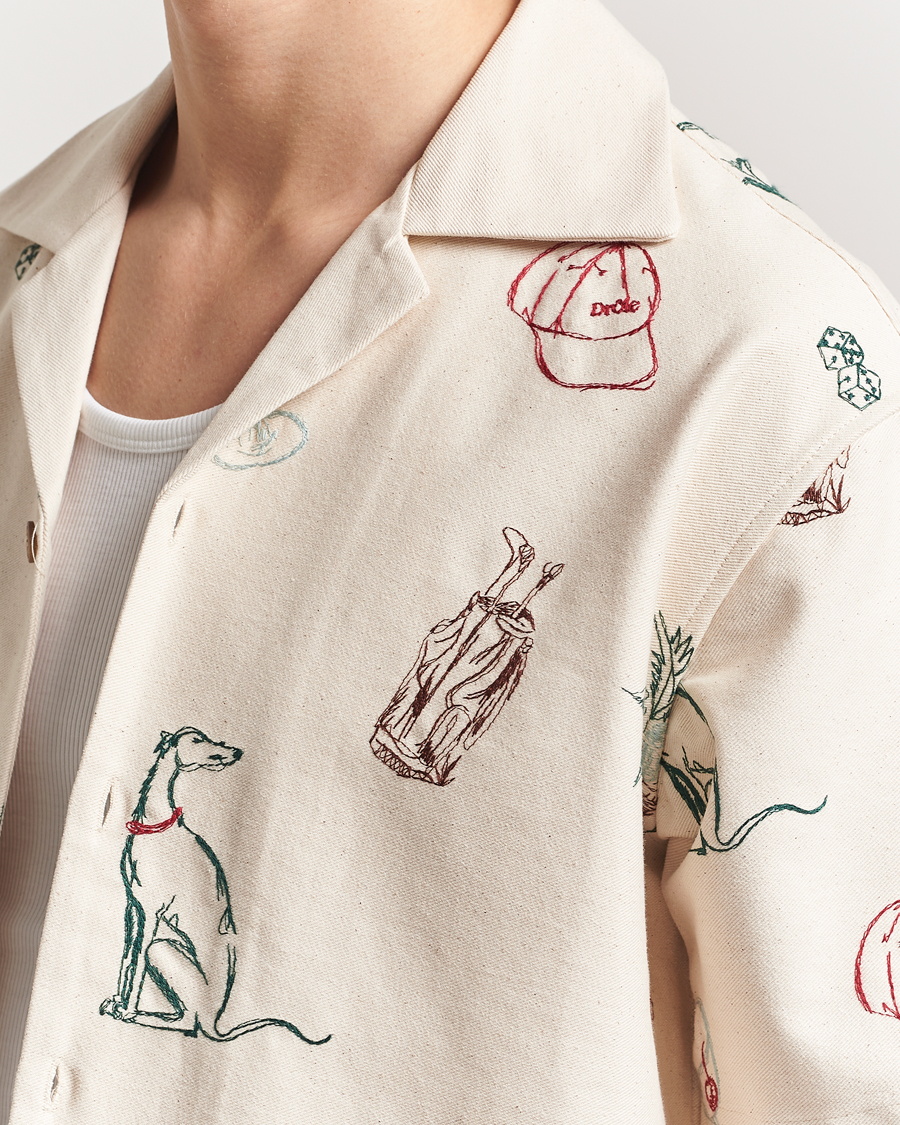 Heren | Overhemden | Drôle de Monsieur | Embroidered Country Club Shirt Ecru