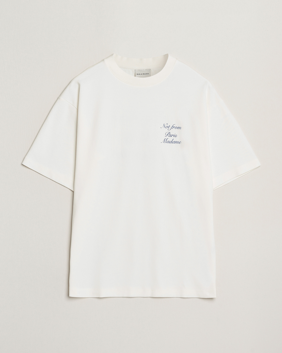 Heren | T-shirts | Drôle de Monsieur | Slogan Cursive T-Shirt Off White