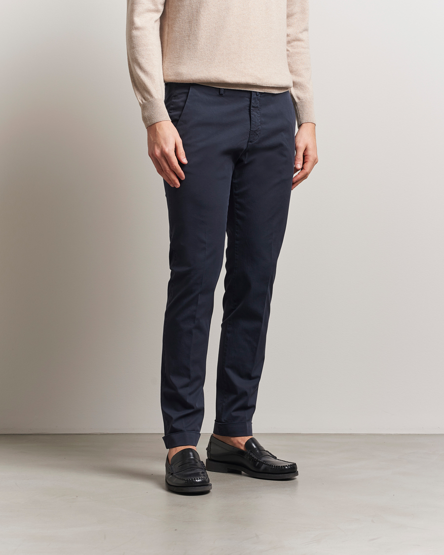 Heren | Broeken | Briglia 1949 | Slim Fit Cotton Chinos Navy