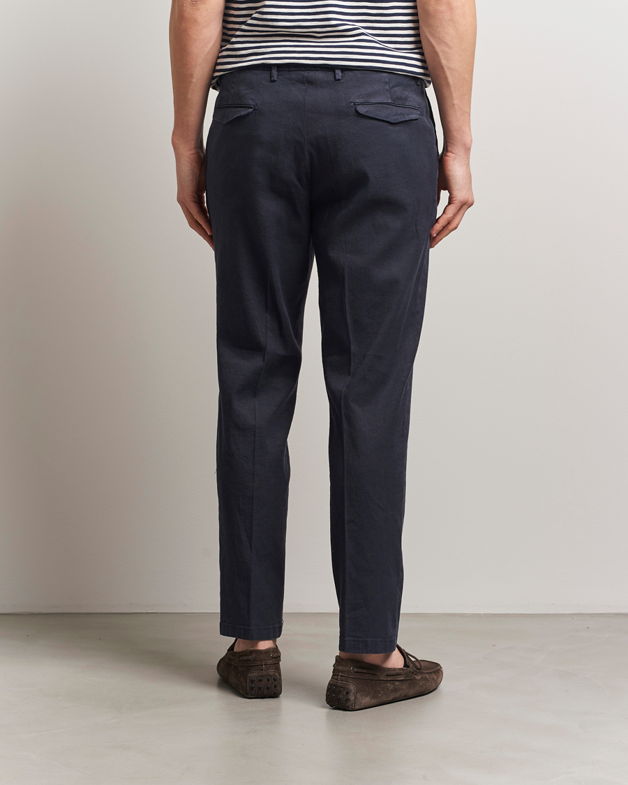 Heren | Broeken | Briglia 1949 | Pleated Linen Trousers Navy