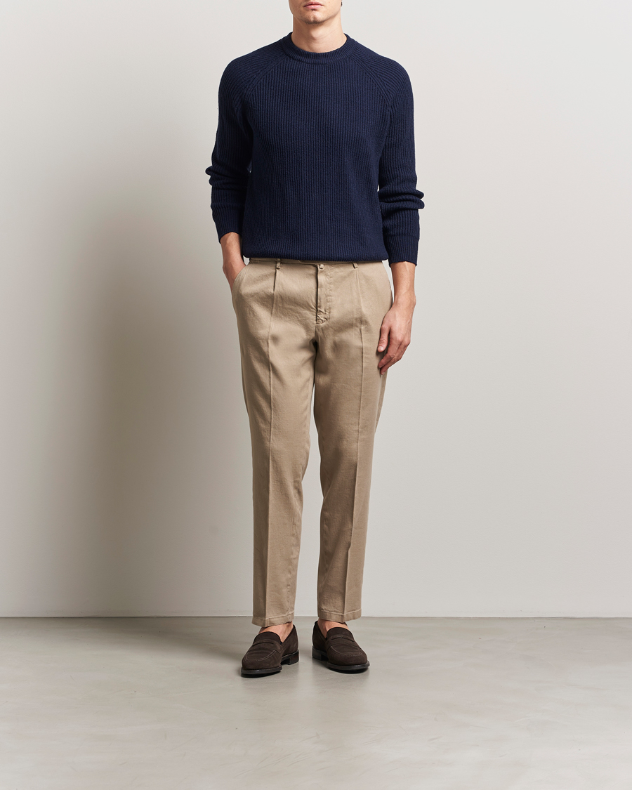 Heren | Broeken | Briglia 1949 | Pleated Linen Trousers Taupe
