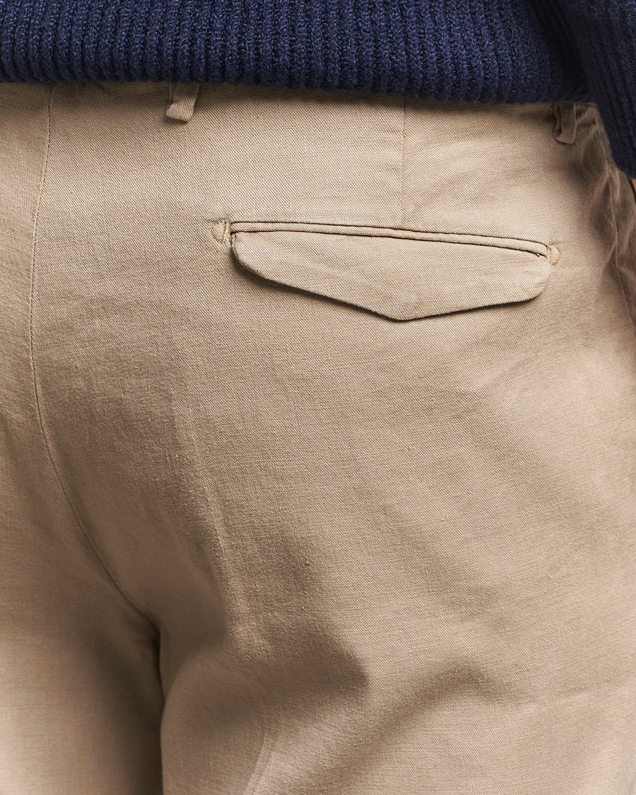 Heren | Broeken | Briglia 1949 | Pleated Linen Trousers Taupe