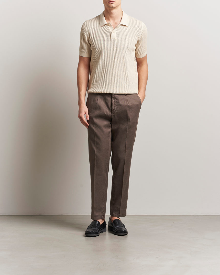 Heren | Broeken | Briglia 1949 | Pleated Linen Trousers Brown