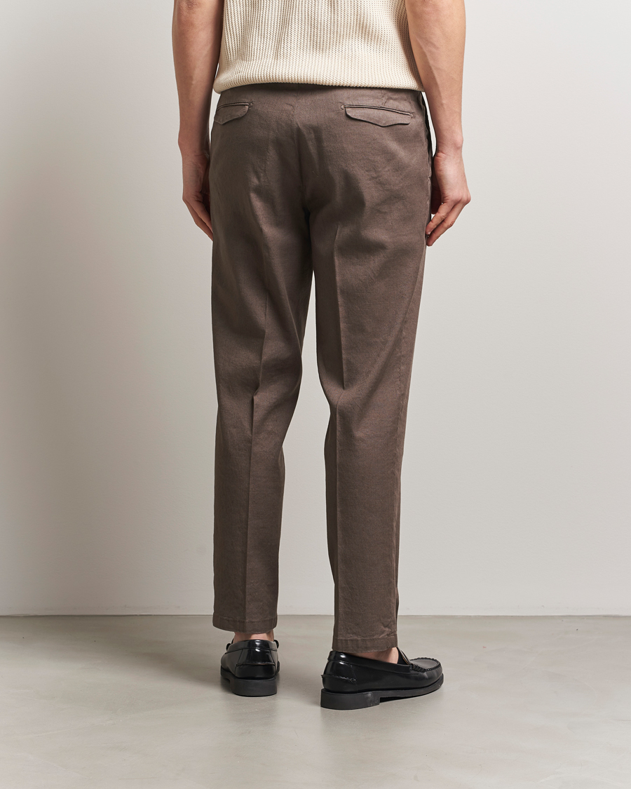 Heren | Broeken | Briglia 1949 | Pleated Linen Trousers Brown