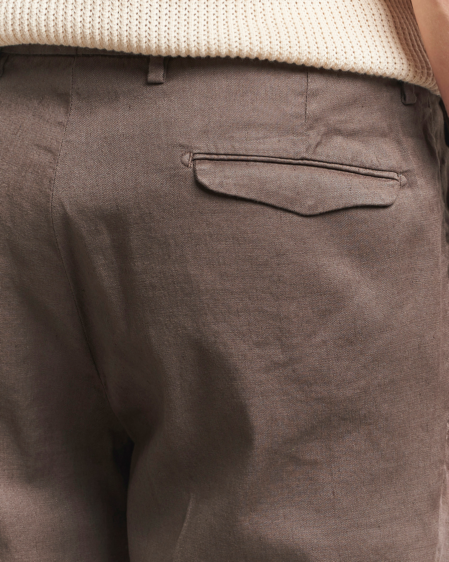 Heren | Broeken | Briglia 1949 | Pleated Linen Trousers Brown