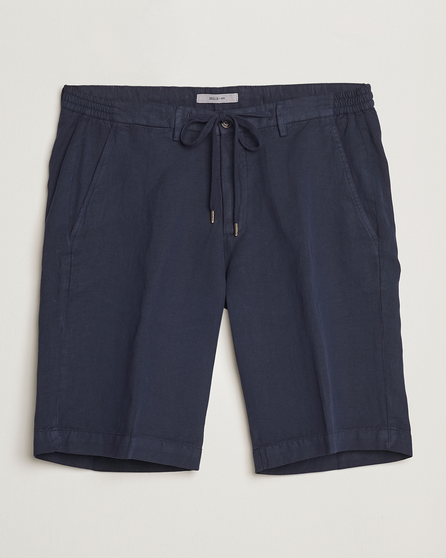 Heren | Korte broek | Briglia 1949 | Linen/Cotton Drawstring Shorts Navy
