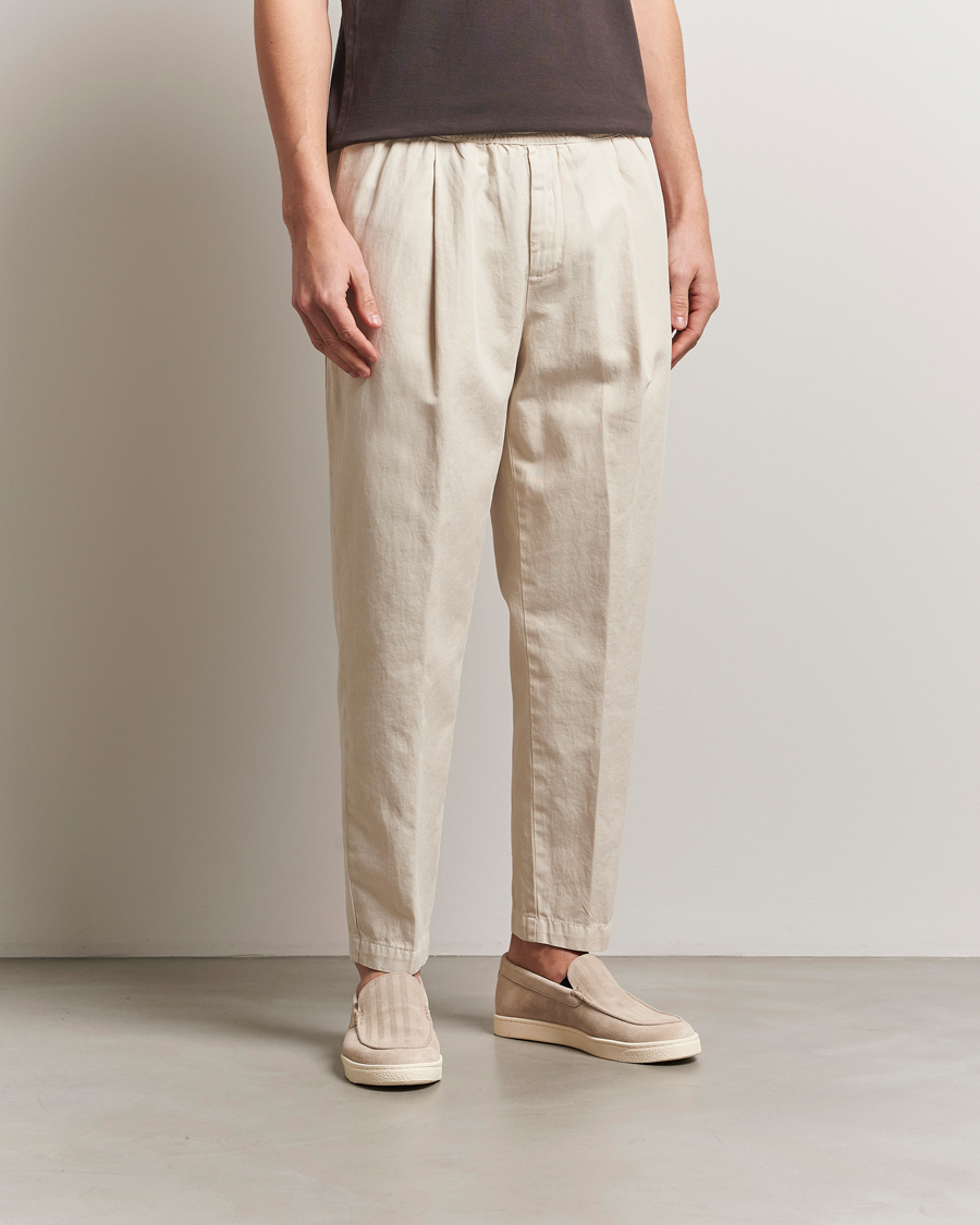 Heren | Broeken | Briglia 1949 | Cotton/Linen Drawstring Pants Cream