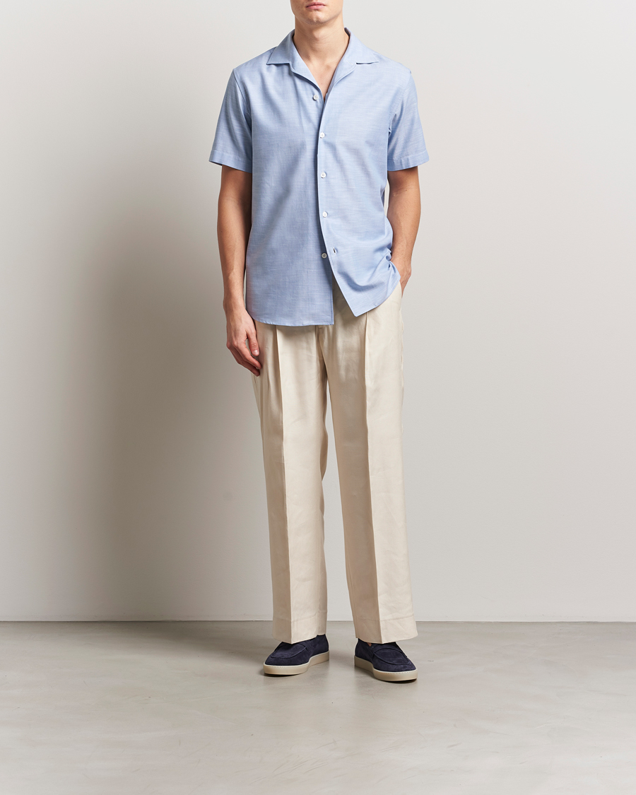Heren | Overhemden | Brioni | Cotton Capri Shirt Light Blue