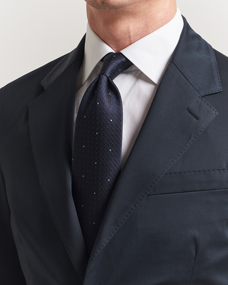 Heren | Stropdassen | Brioni | Jacquard Silk Tie Navy