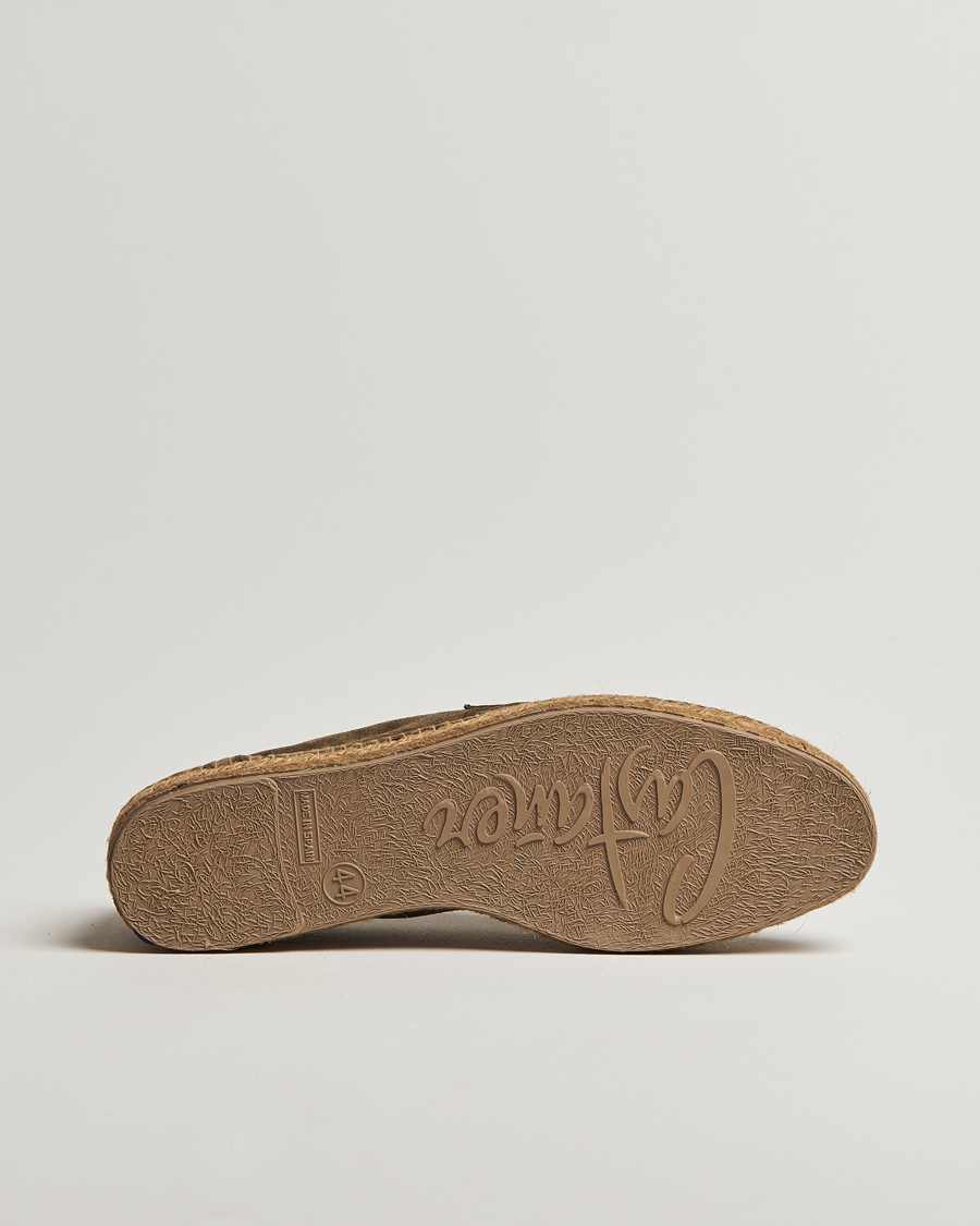 Heren | Espadrilles | Castañer | Nacho Casual Suede Loafers Verde Bosque