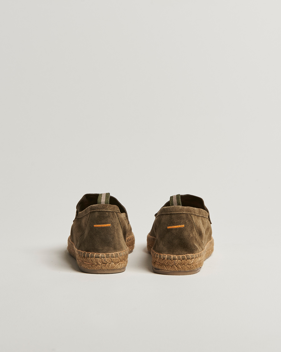 Heren | Espadrilles | Castañer | Nacho Casual Suede Loafers Verde Bosque