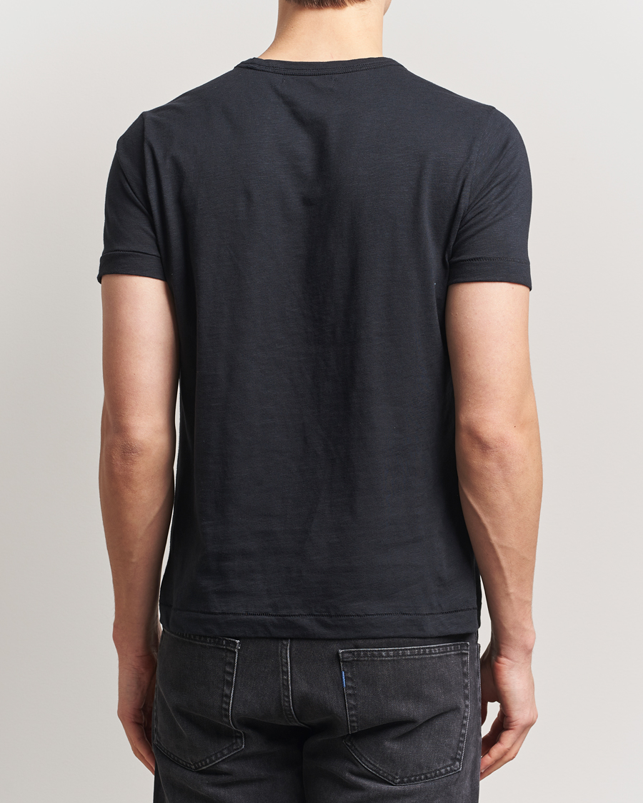 Heren | T-shirts | Merz b. Schwanen | Organic Pima Cotton Slub Crew Neck T-Shirt Black