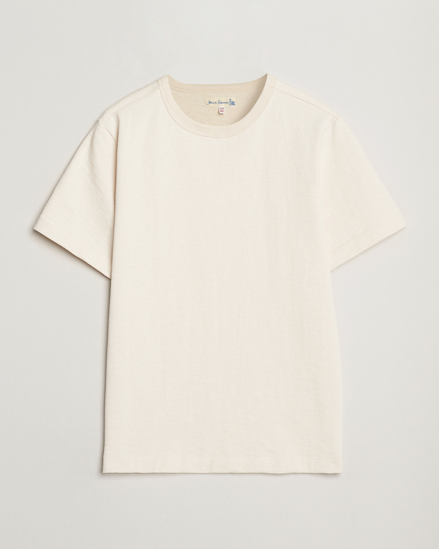 Heren | T-shirts | Merz b. Schwanen | Relaxed Fit Loopwheeled Heavy T-Shirt Nature