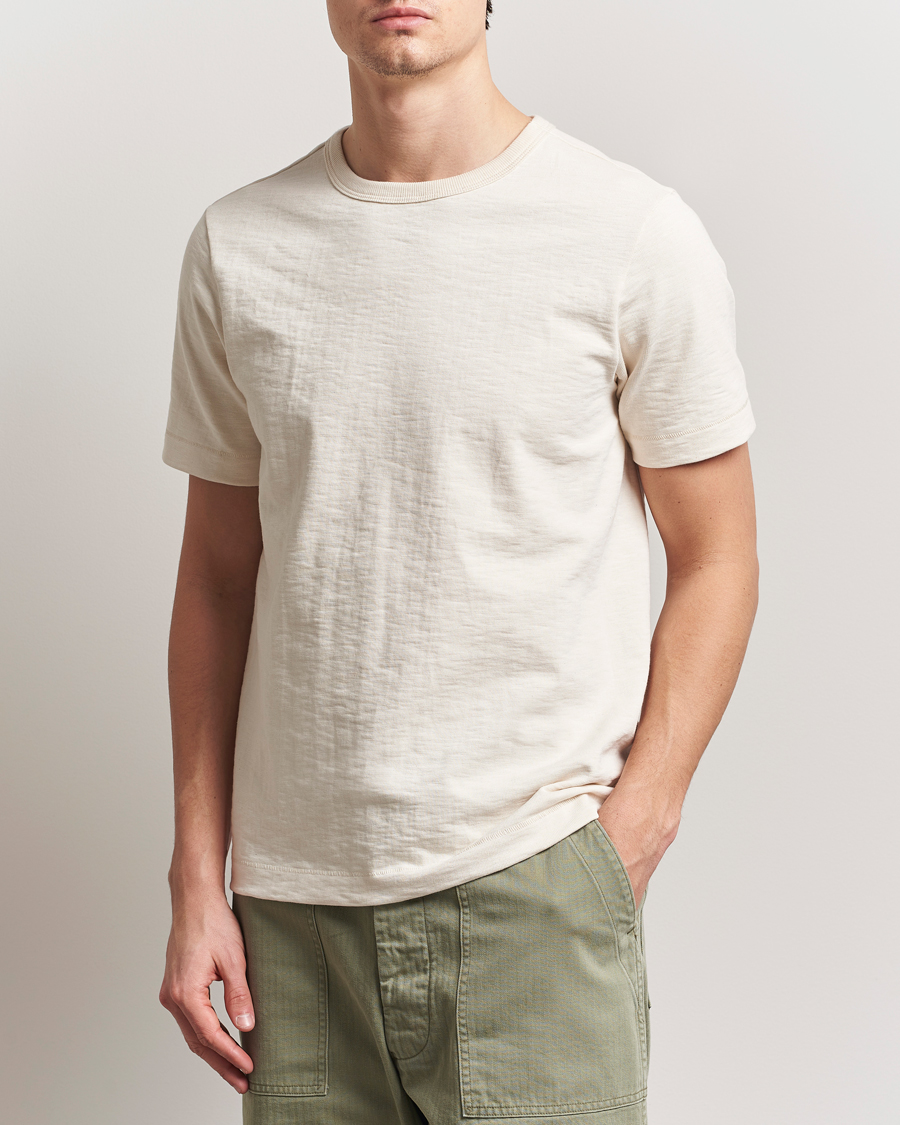 Heren | T-shirts | Merz b. Schwanen | Relaxed Fit Loopwheeled Heavy T-Shirt Nature