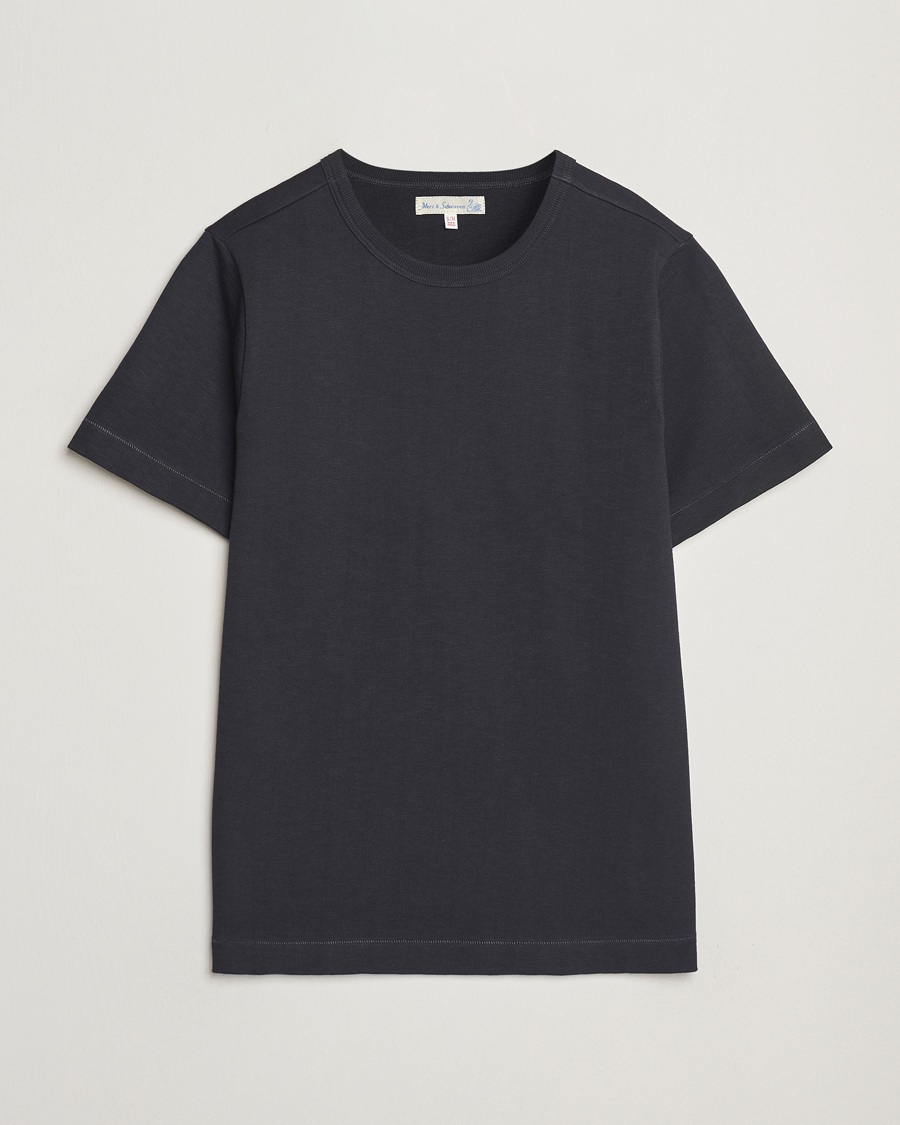 Heren | T-shirts | Merz b. Schwanen | Relaxed Fit Loopwheeled Heavy T-Shirt Charcoal