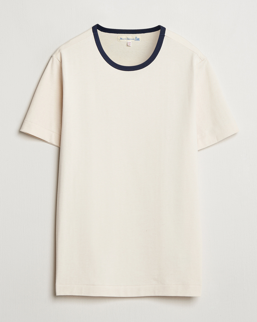 Heren | T-shirts | Merz b. Schwanen | Classic Fit T-Shirt Nature/Ink