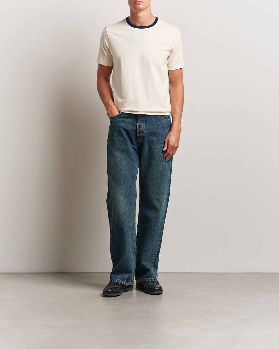 Heren | T-shirts | Merz b. Schwanen | Classic Fit T-Shirt Nature/Ink