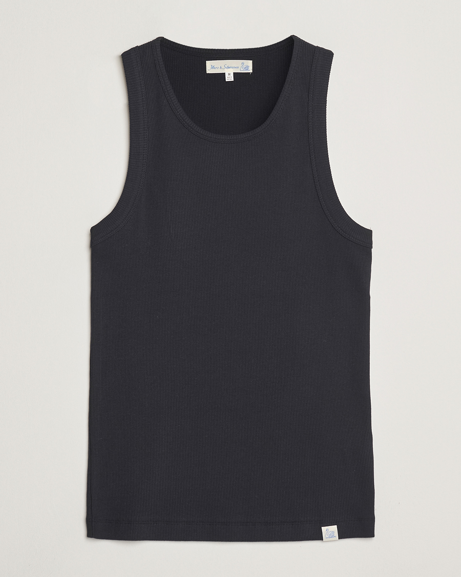 Heren | T-shirts | Merz b. Schwanen | Ribbed Tank Top Charcoal