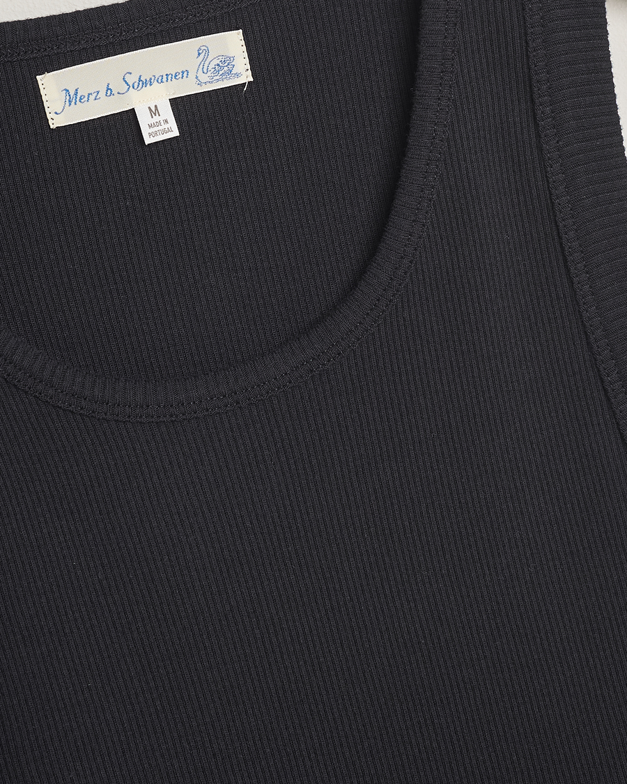 Heren | T-shirts | Merz b. Schwanen | Ribbed Tank Top Charcoal