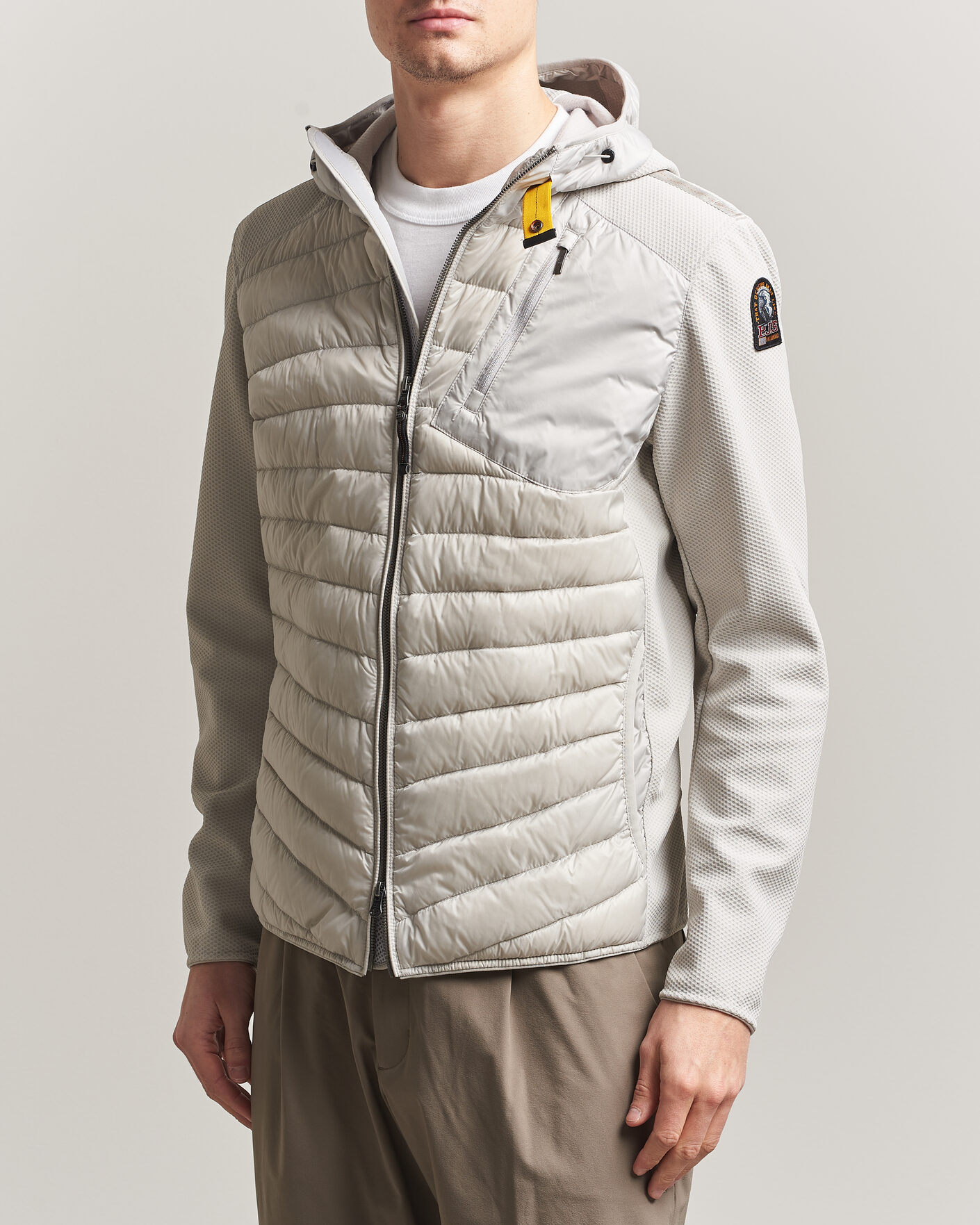 Heren | Jassen | Parajumpers | Nolan Mesh Hooded Hybrid Ghiaccio