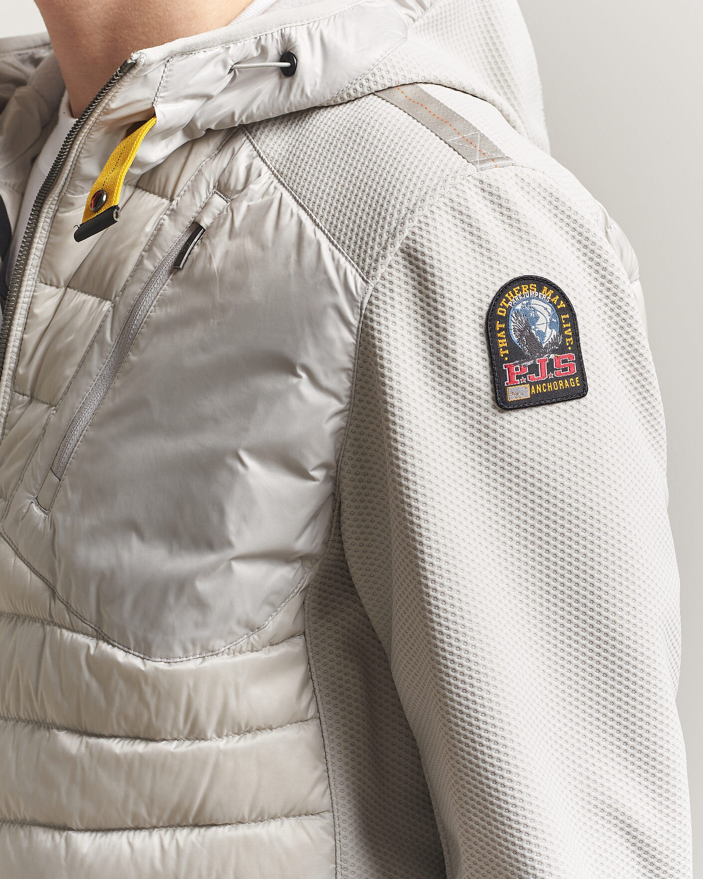 Heren | Jassen | Parajumpers | Nolan Mesh Hooded Hybrid Ghiaccio