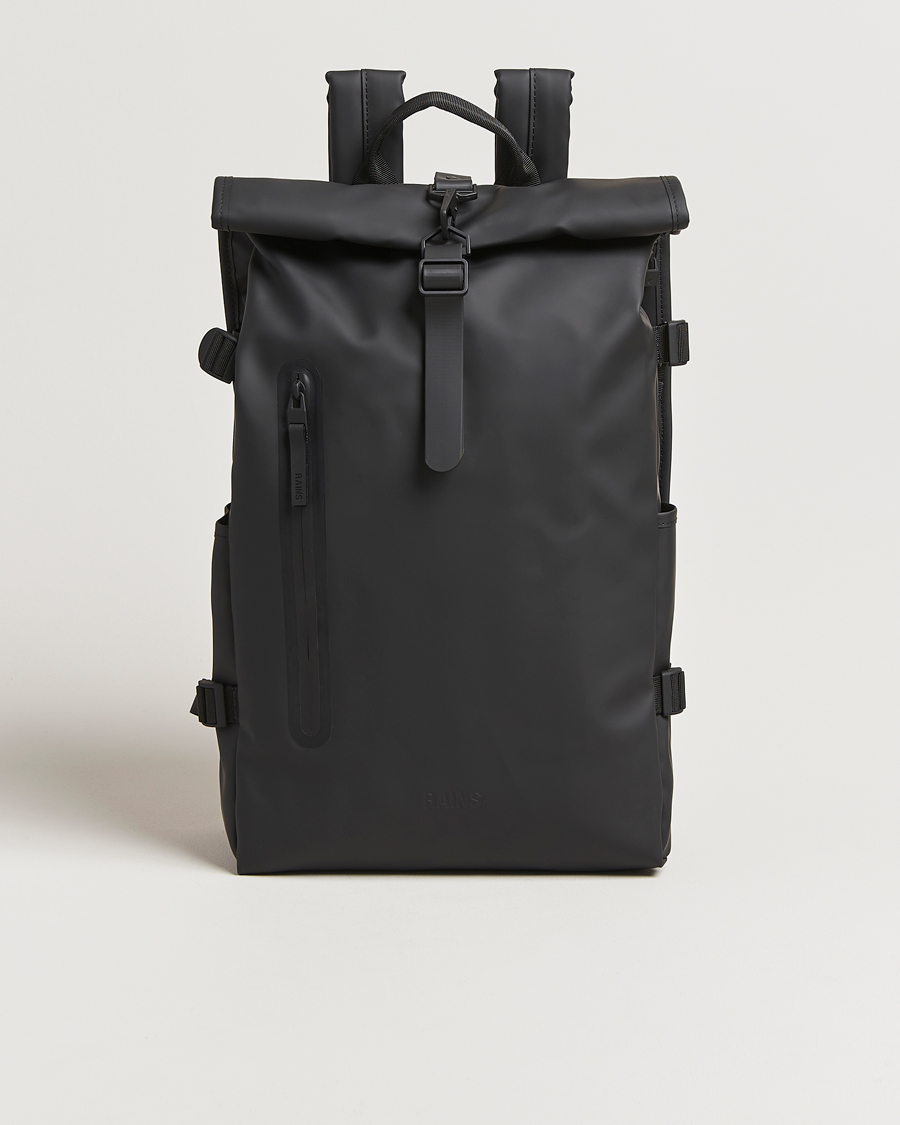 Heren | Tassen | RAINS | Rolltop Large Rucksack Black