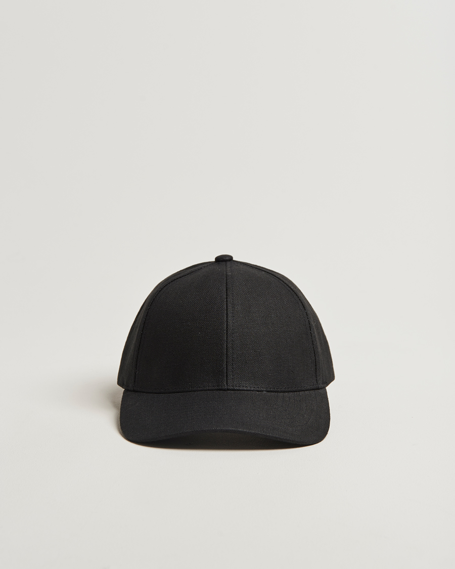 Heren | Hoeden en petten | Varsity Headwear | Linen Baseball Cap Licorice Black
