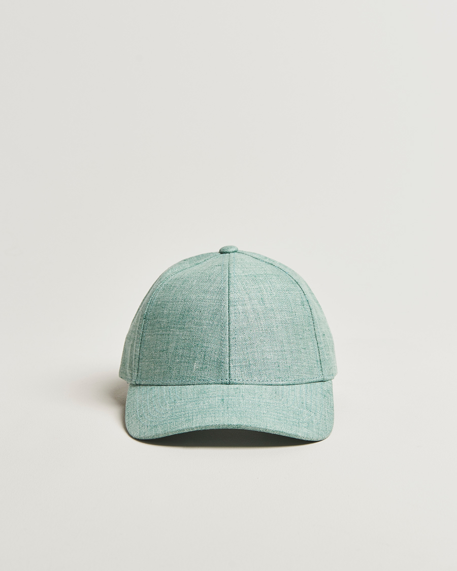 Heren | Hoeden en petten | Varsity Headwear | Linen Baseball Cap Cyan Green