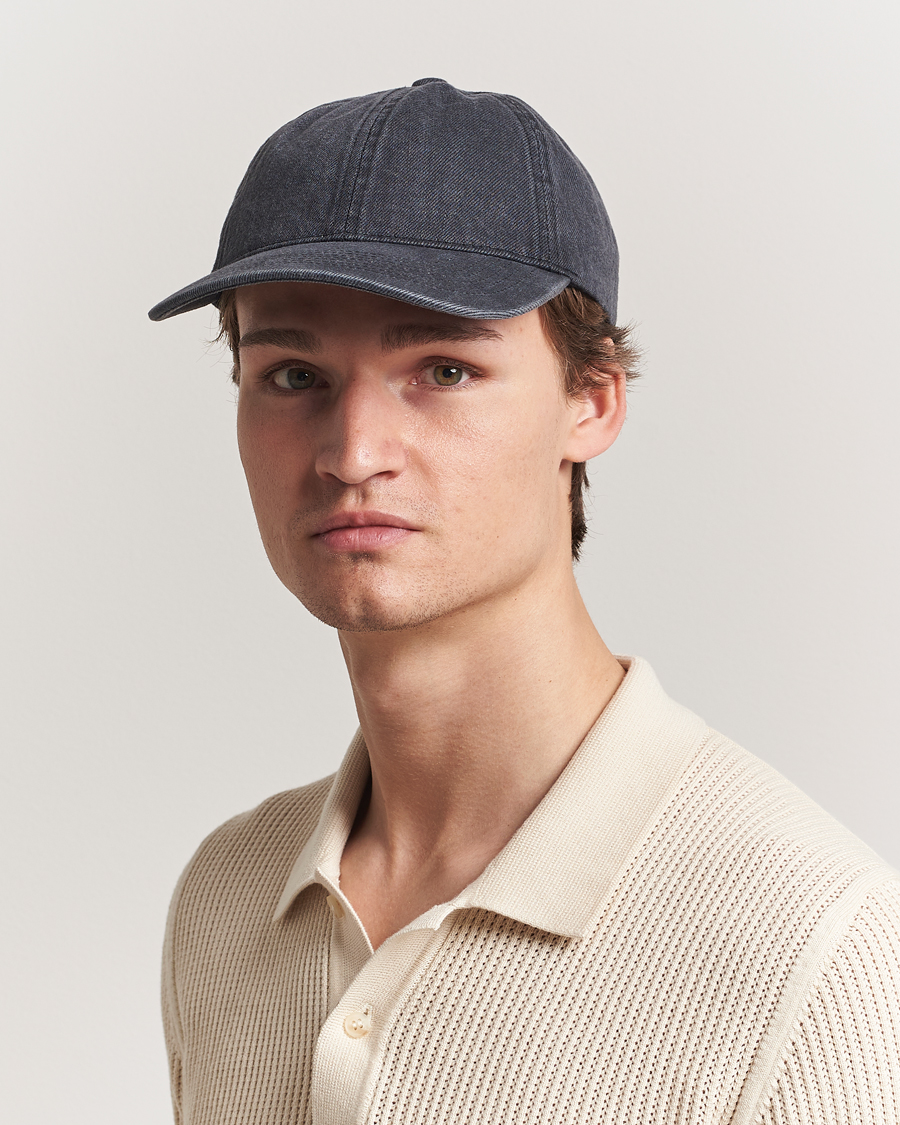 Heren | Varsity Headwear Washed Denim Baseball Cap Black | Varsity Headwear | Washed Denim Baseball Cap Black