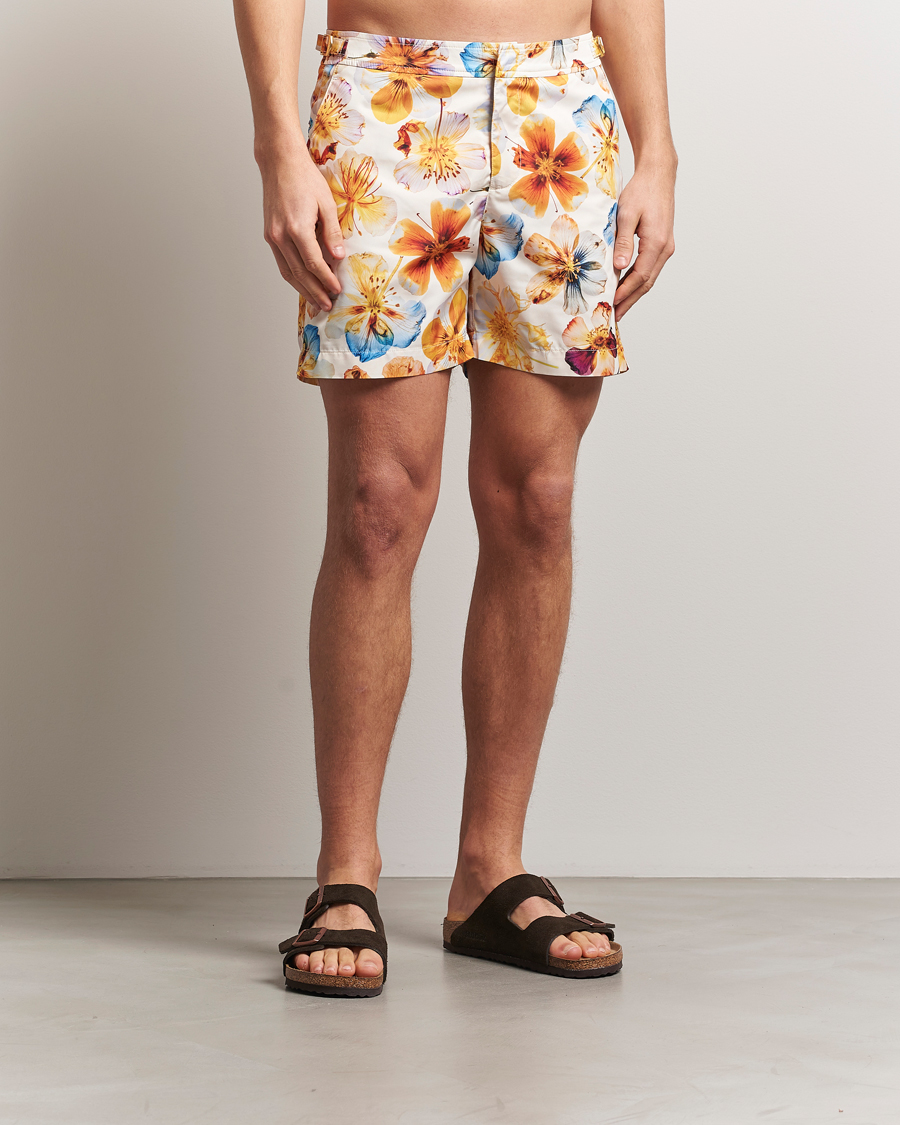 Heren | Zwembroek | Orlebar Brown | Bulldog Oshibana Printed Swimshorts White Sand