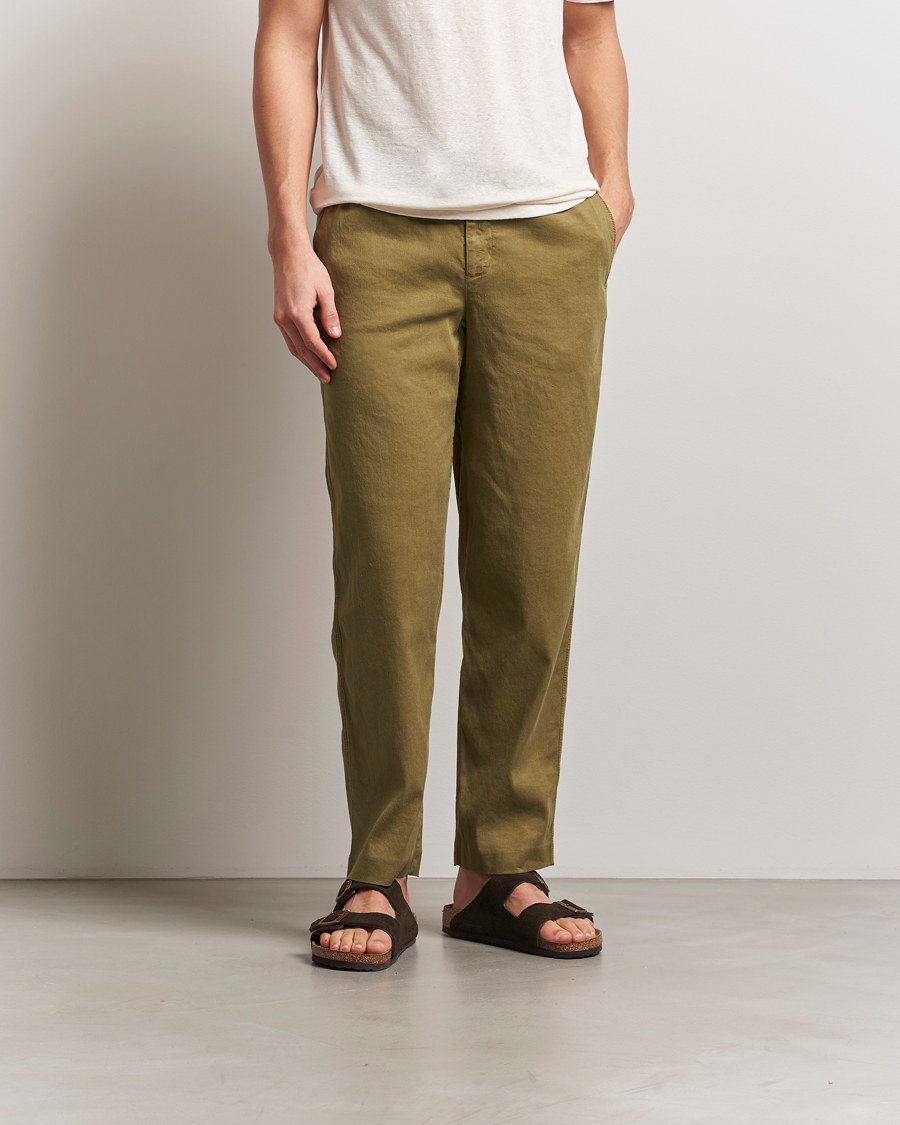 Heren | Broeken | Orlebar Brown | Alex Garment Dyed Linen Pants Agave Green