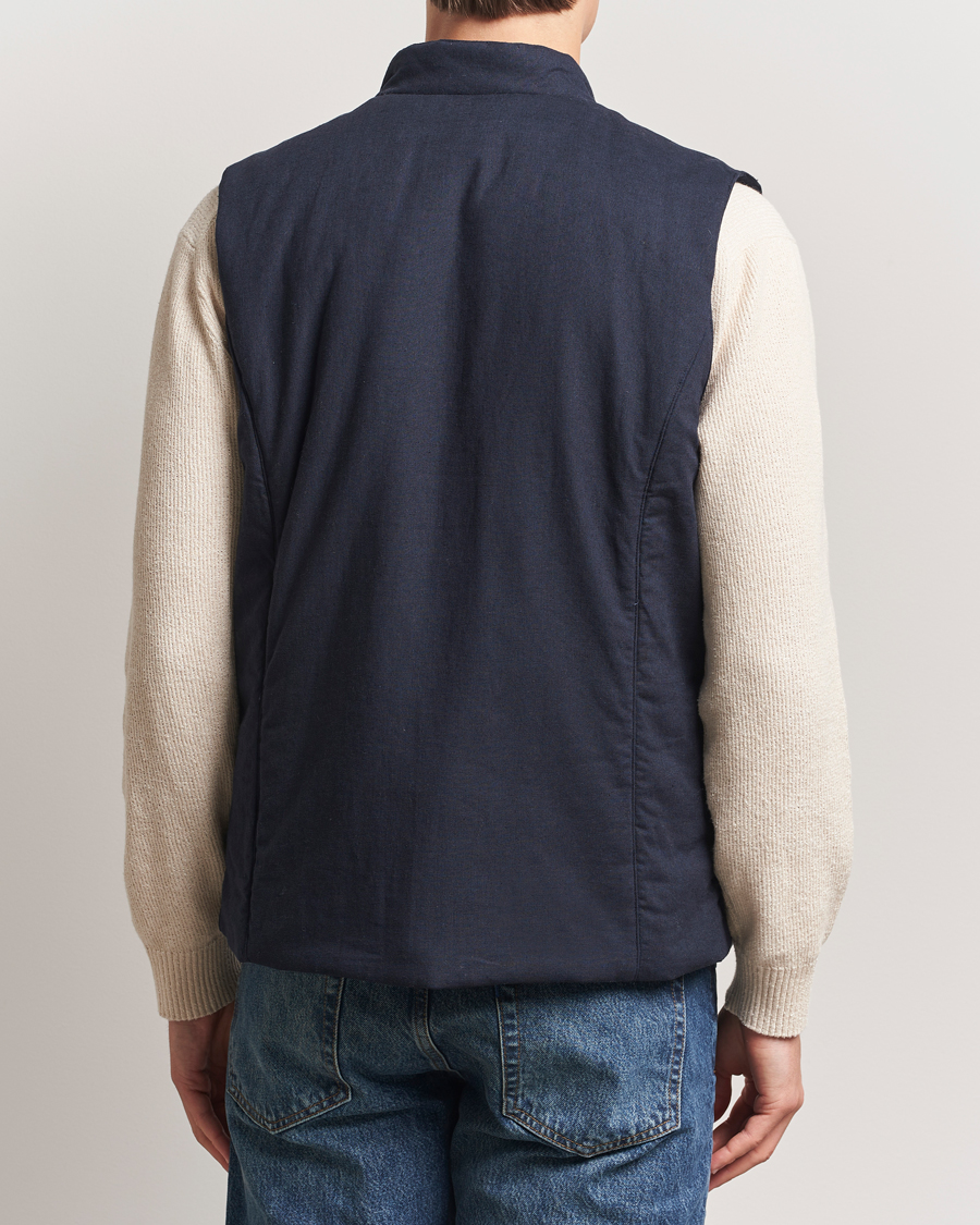 Heren | Gilets | Stenströms | Linen/Alcantar Vest Navy