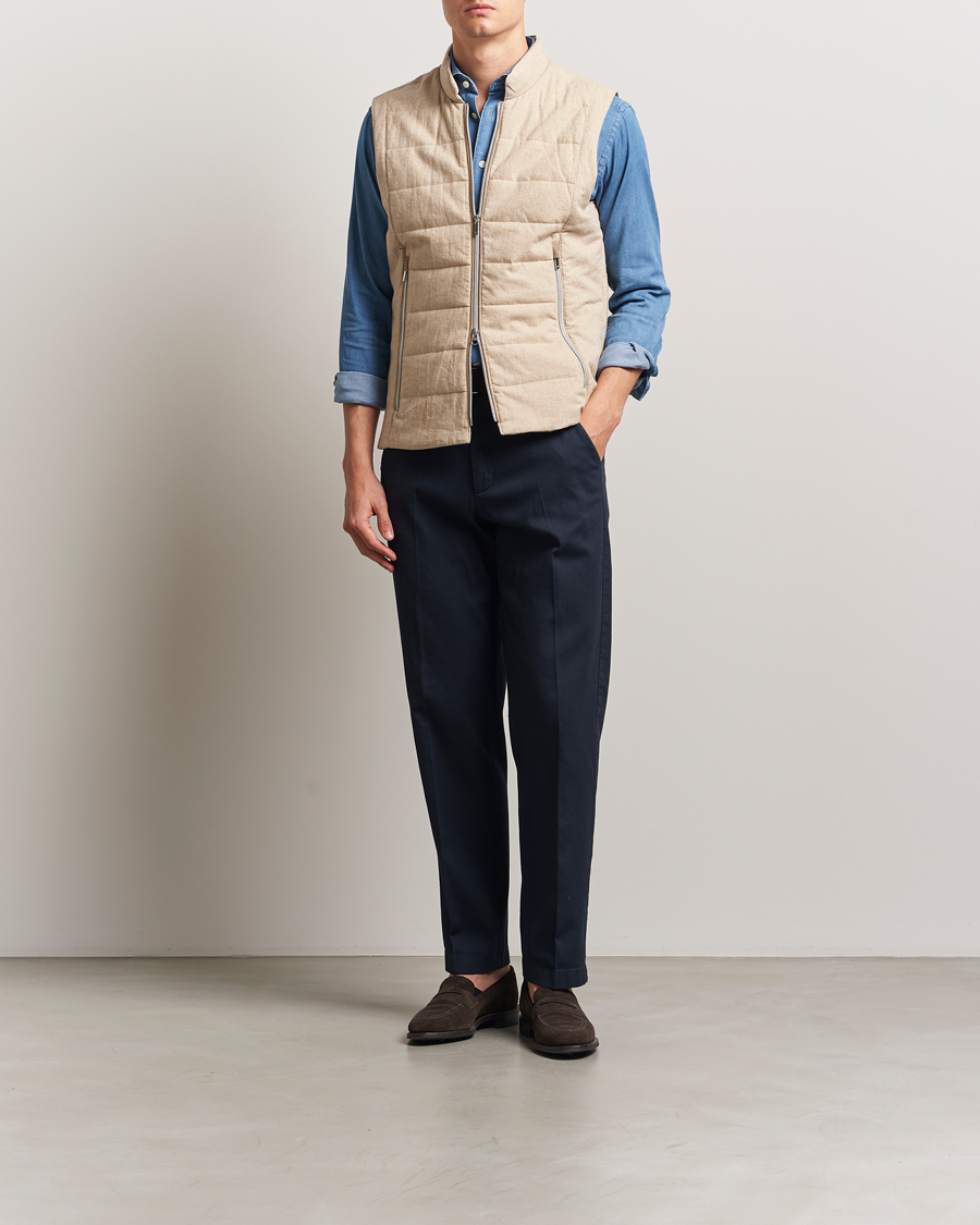 Heren | Jassen | Stenströms | Linen/Alcantar Vest Beige
