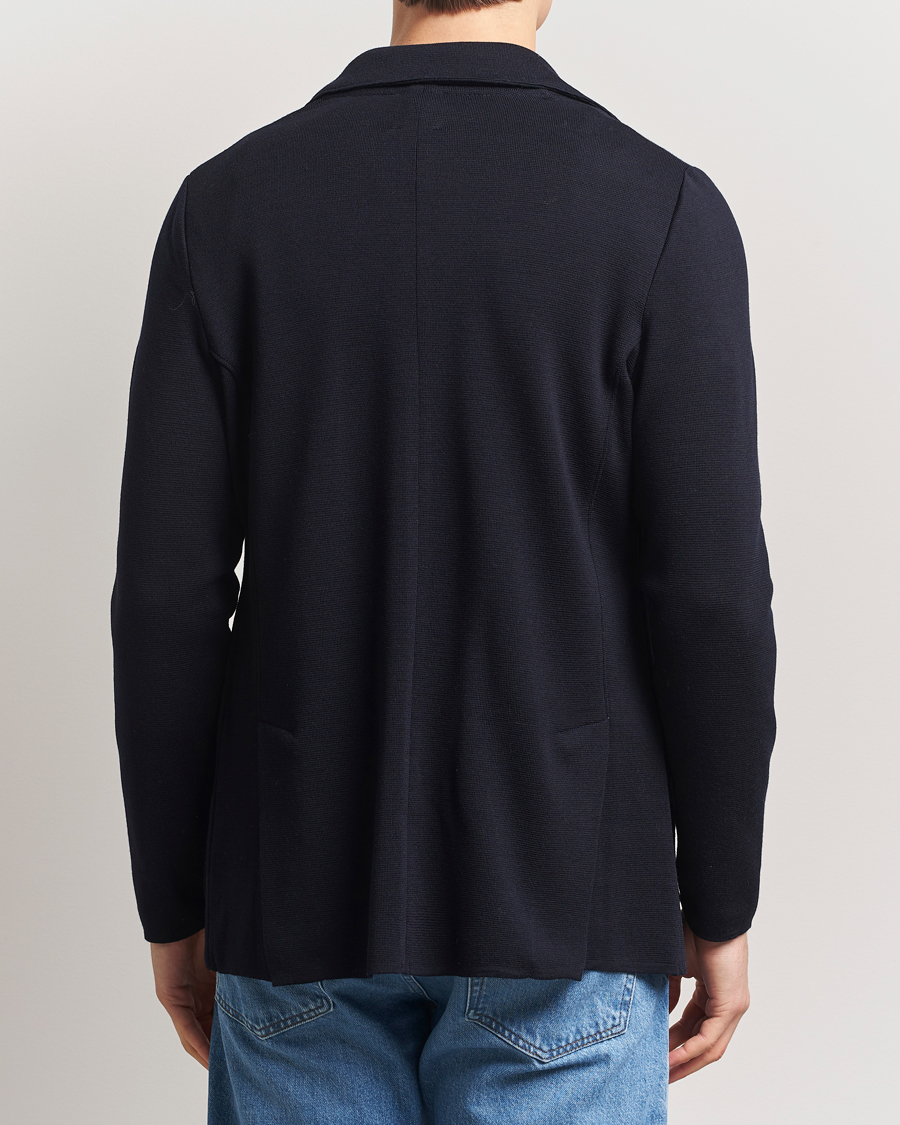 Heren | Blazers | Stenströms | Milano Knitted Merino Blazer Navy