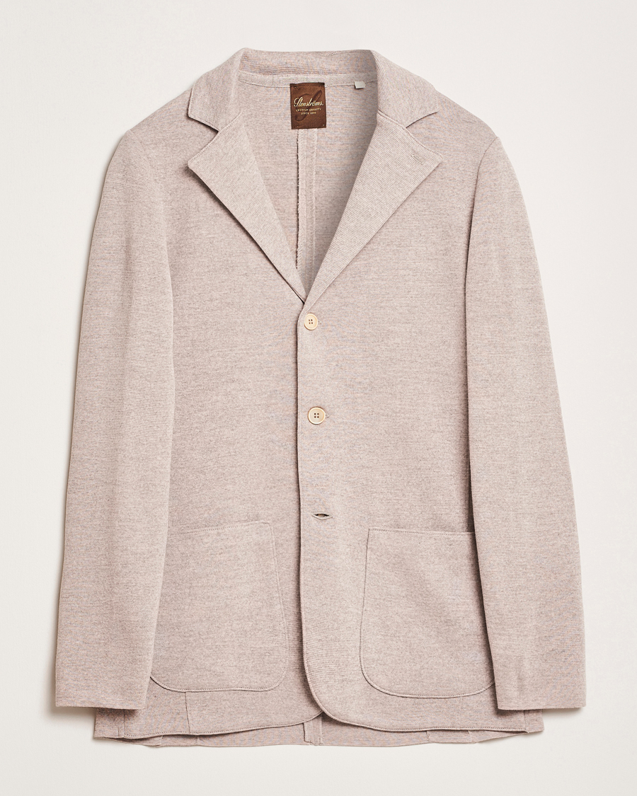 Heren | Blazers | Stenströms | Milano Knitted Blazer Beige