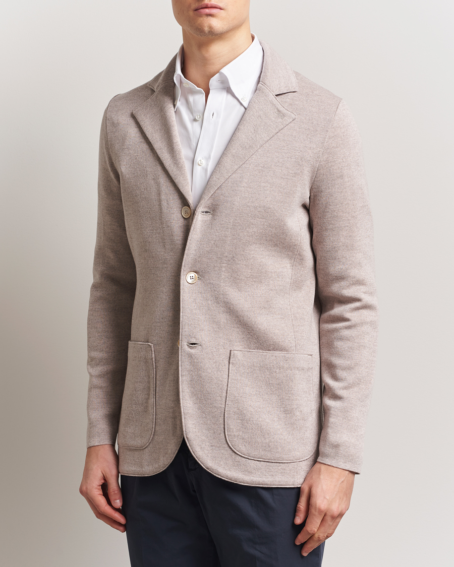 Heren | Blazers | Stenströms | Milano Knitted Blazer Beige