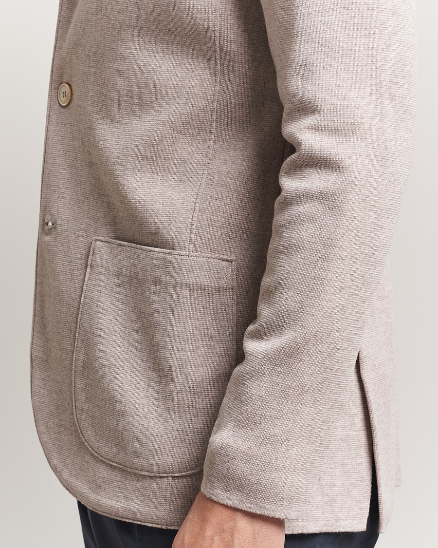 Heren | Blazers | Stenströms | Milano Knitted Blazer Beige