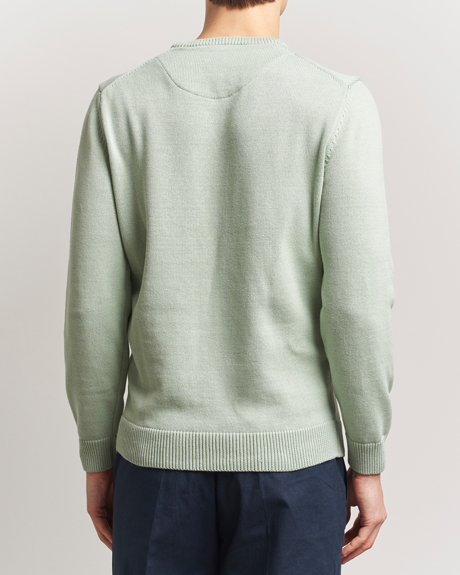 Heren | Truien | Stenströms | Organic Cotton Knitted Sweater Mint Green