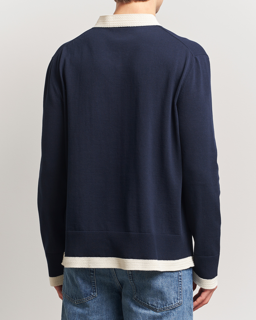 Heren | Truien | Jil Sander | Contrast Trim V-Neck Sweater Navy