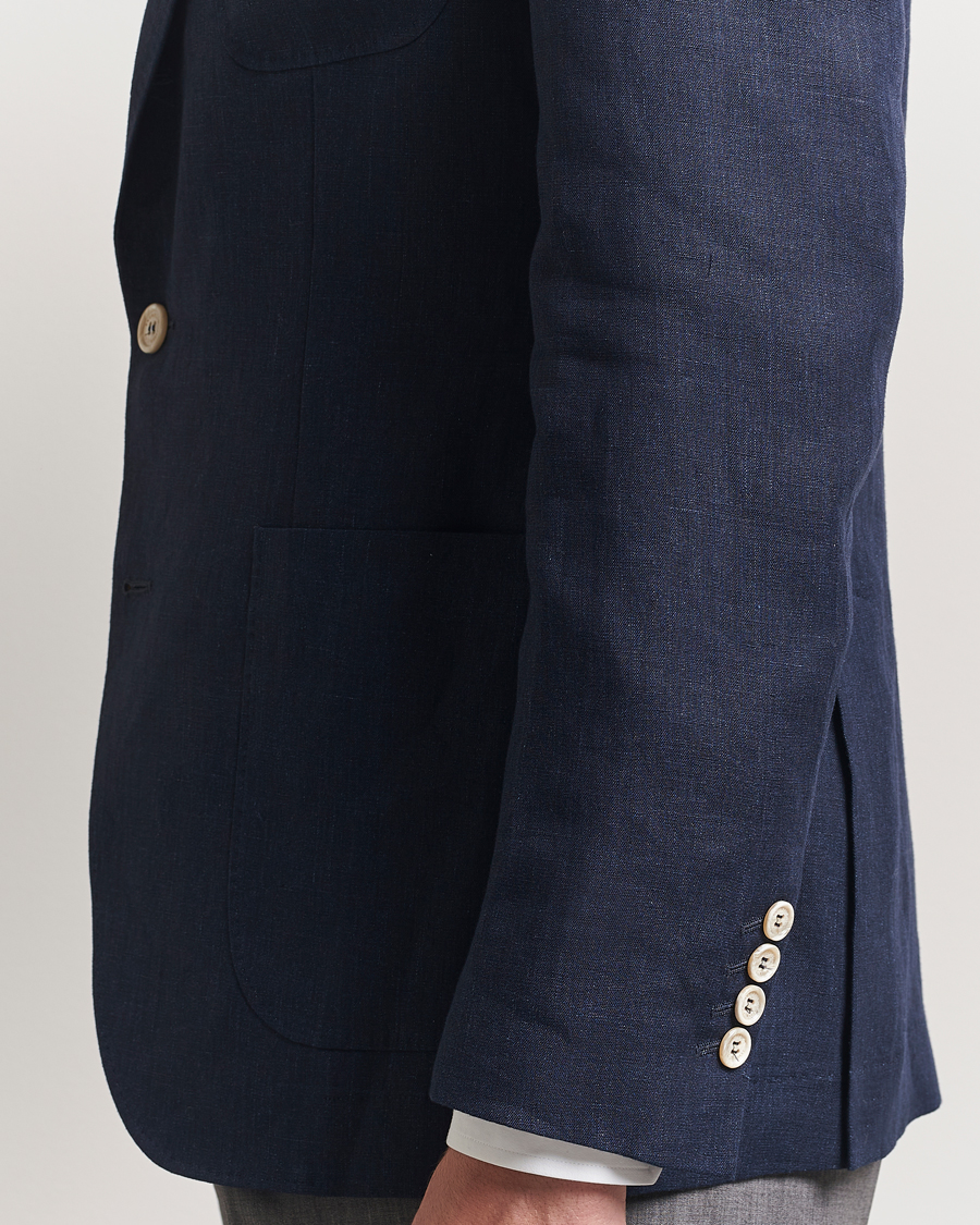 Heren | Blazers | Brunello Cucinelli | Single Breasted Linen Blazer Navy