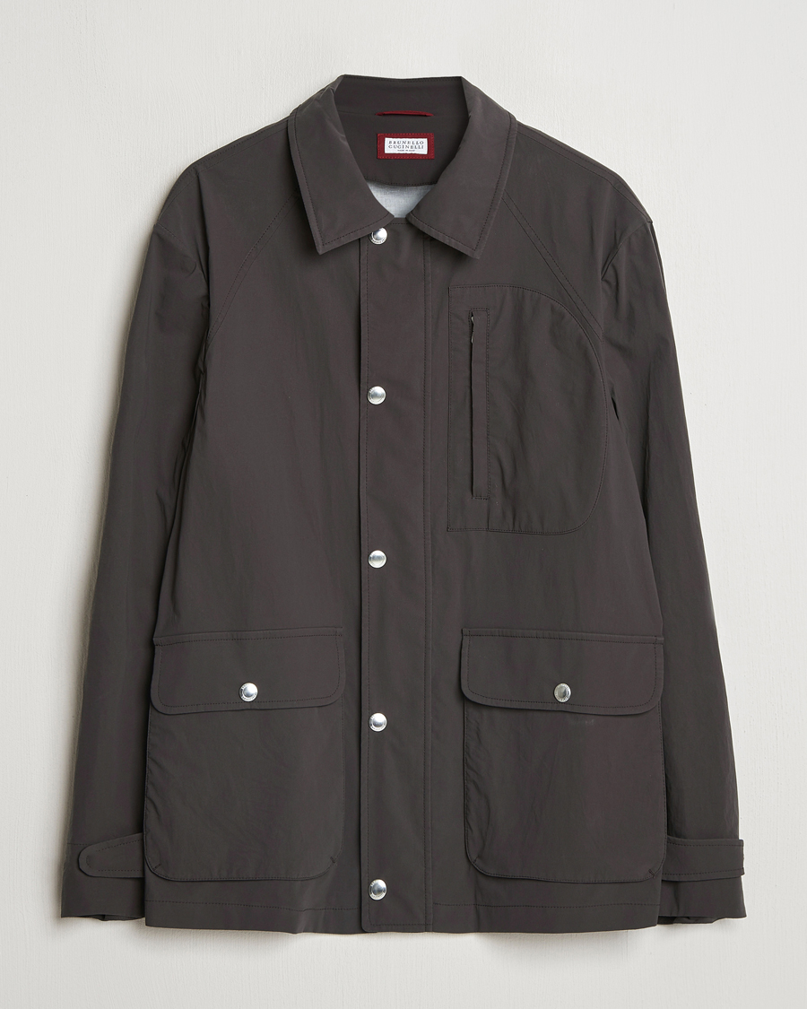 Heren | Jassen | Brunello Cucinelli | Peach Cotton Field Jacket Dark Brown