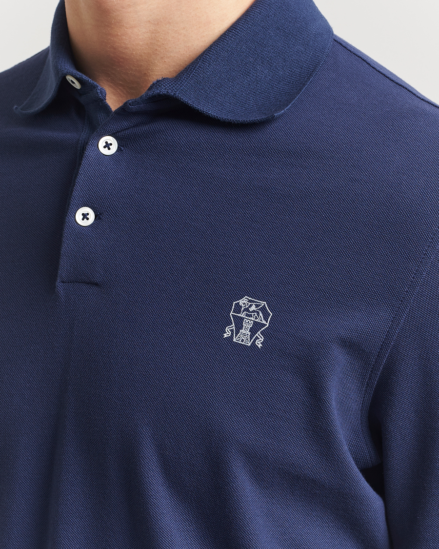 Heren | Polo's | Brunello Cucinelli | Short Sleeve Logo Polo Navy