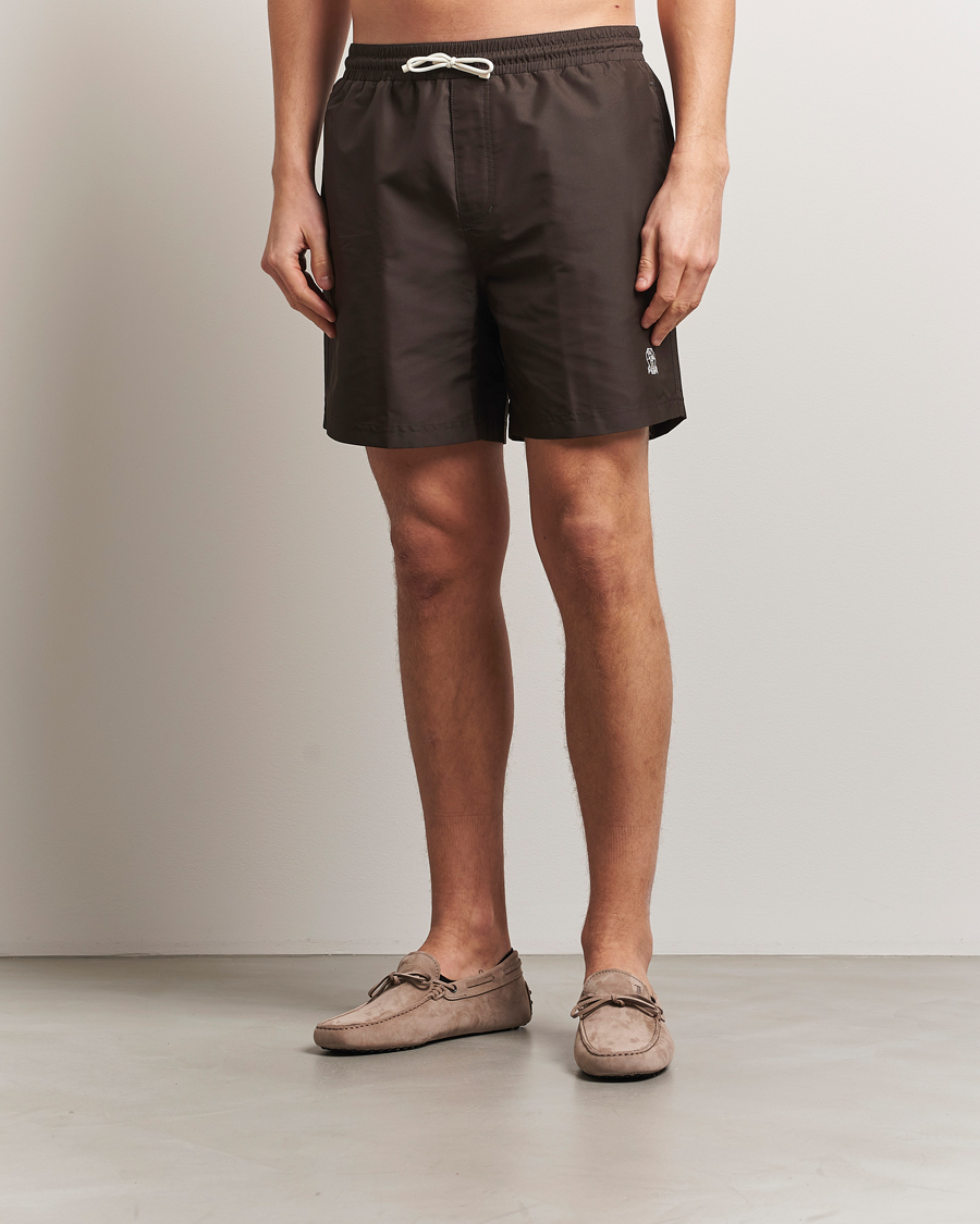 Heren | Zwembroek | Brunello Cucinelli | Nylon Swim Trunks Dark Brown