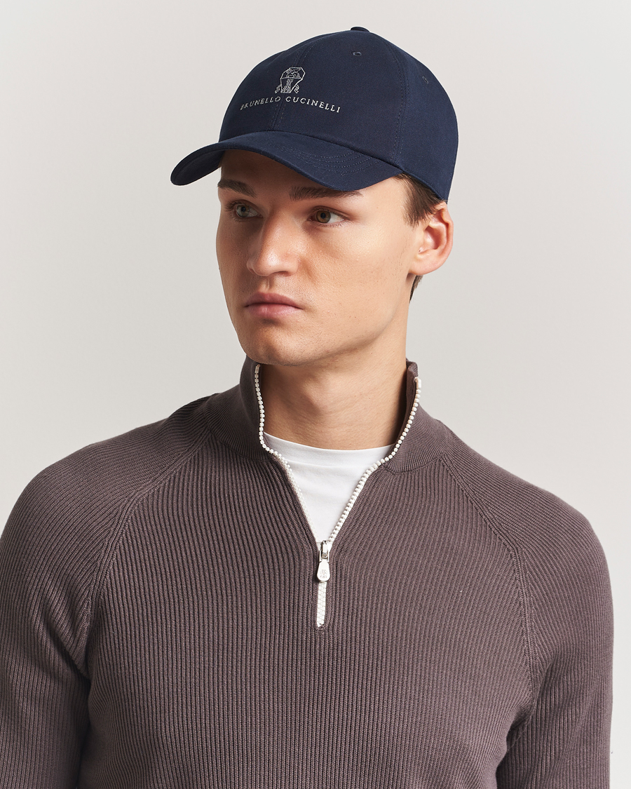 Heren | Hoeden en petten | Brunello Cucinelli | Twill Cotton Baseball Cap Navy