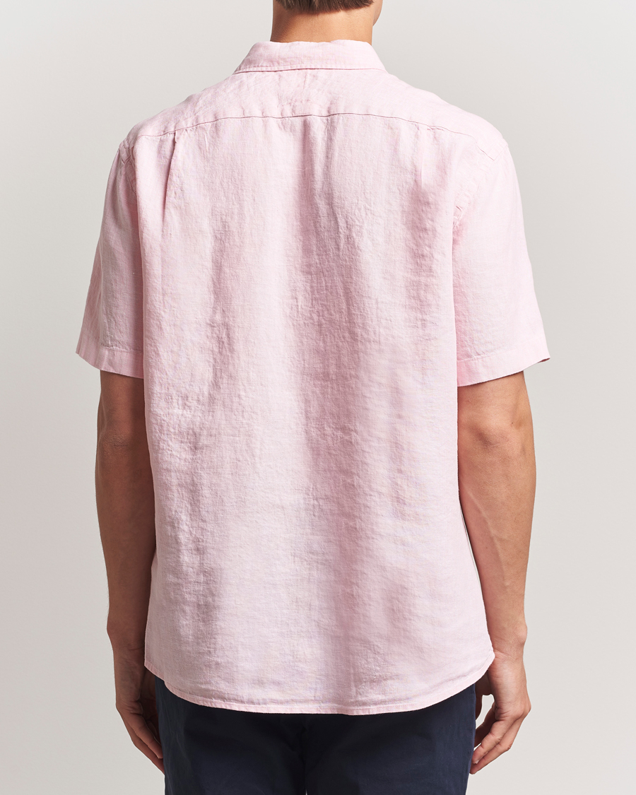 Heren | Overhemden | Charles Tyrwhitt | Pure Linen Short Sleeve Slim Fit Shirt Pink