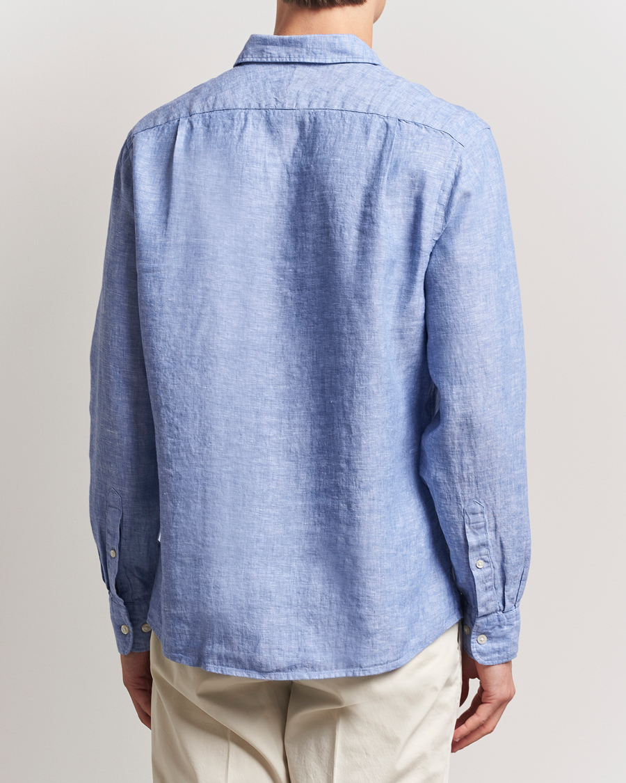 Heren | Overhemden | Charles Tyrwhitt | Pure Linen Slim Fit Shirt Cobalt Blue