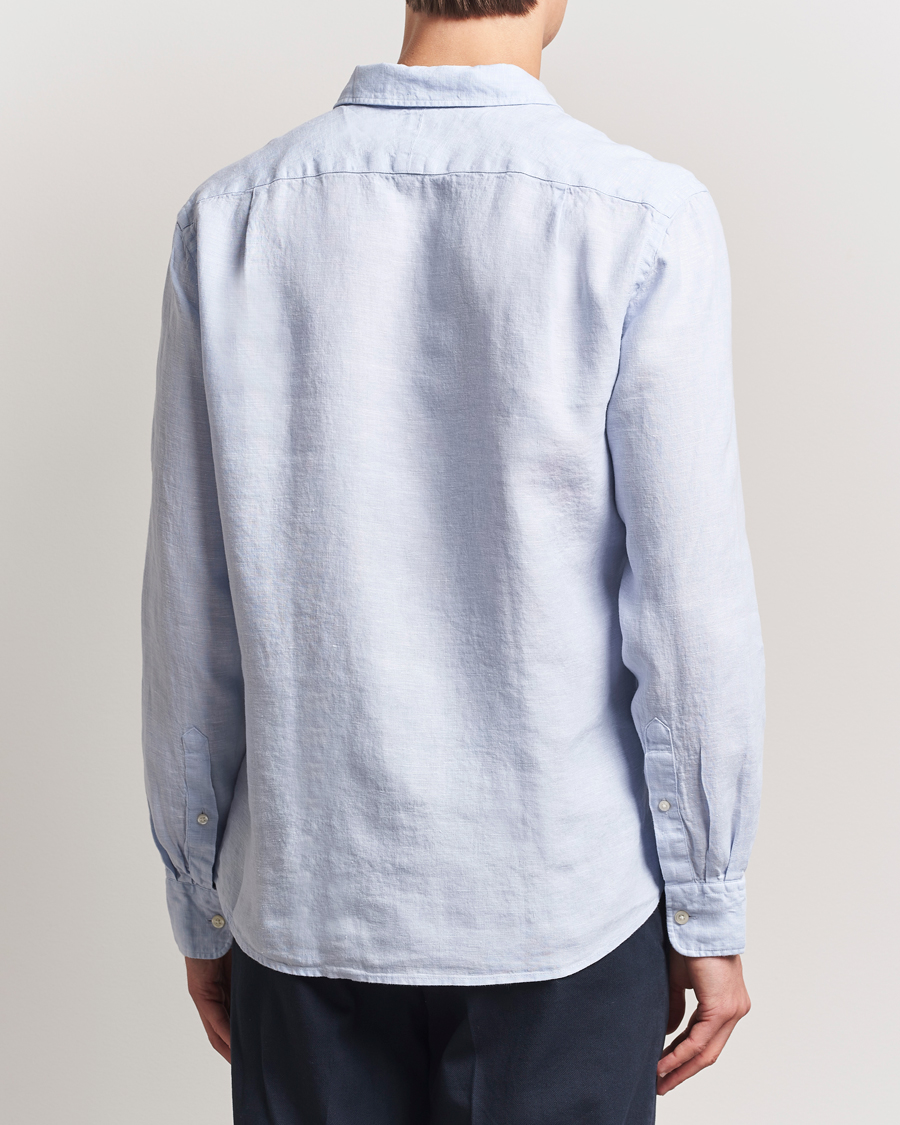 Heren | Overhemden | Charles Tyrwhitt | Pure Linen Slim Fit Shirt Sky Blue