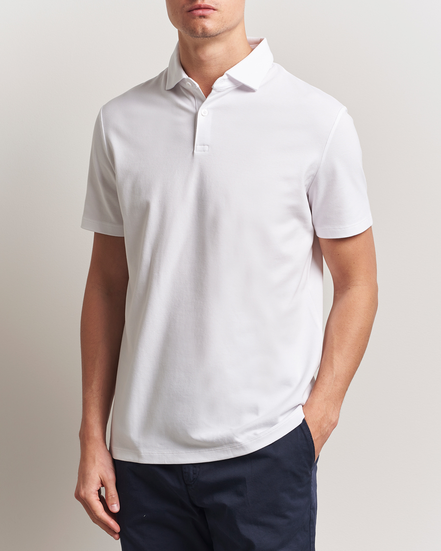 Heren | Polo's | Charles Tyrwhitt | Short Sleeve Cotton Pique Polo White