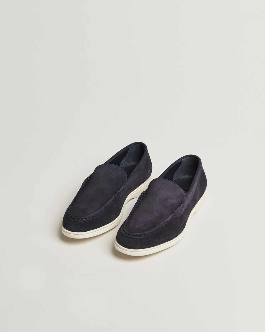 Heren | Instappers | Charles Tyrwhitt | Suede Slip On Loafers Navy